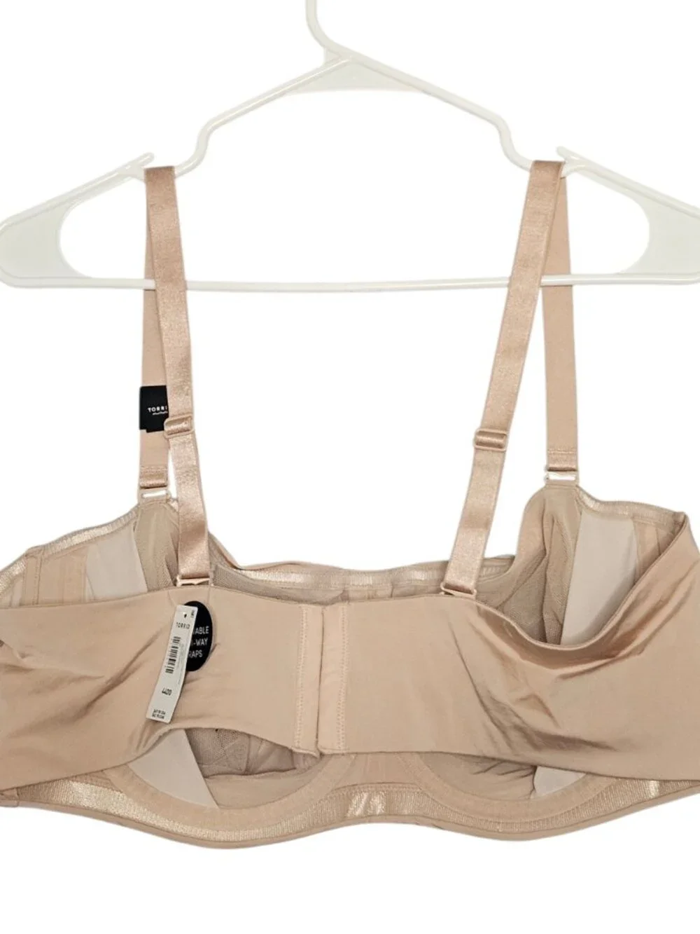 NWT Torrid Strapless UnLined Smooth StraightBack Bra Rose Dust 44DD GRIPPER BAND